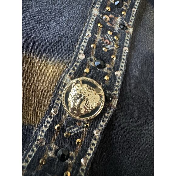 Camilla Silk Blouse Shirt Tame My Tiger Animal Print Button Down $599 S - Picture 11 of 16